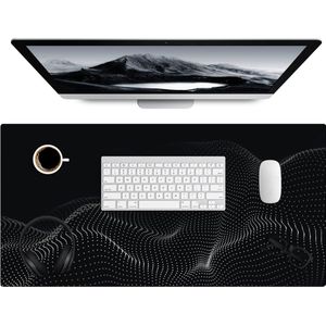Muismat 80x40 cm - Bureaumat zwart - Computer en desktop accessoires - Kantoor artikelen - Muis en bureau mat onderlegger - Zwarte bureaulegger xl - Mousepad xxl - Kantoorartikelen decoratie - Muismatten office desk - Thuis werkplek
