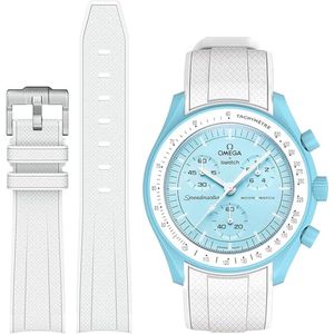 MoonSwatch - Omega - Swatch - Rolex - SEIKO - Speedmaster - Rubberen horlogeband met perfecte pasvorm - 20mm - Wit