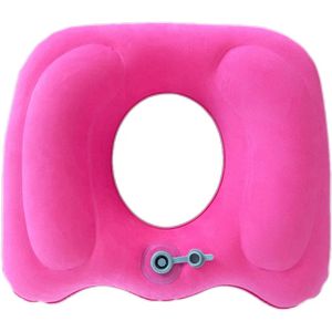 Opblaasbaar Donutkussen Orthopedisch Zitkussen - Voor Thuis, Kantoor of Auto - Ideaal voor Stuitje, Prostaat, Ischias, Doorligwonden, Postpartum, Zwangerschap en Postoperatieve Pijn - Rozerood