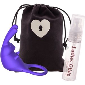 Vibrerende Cockring met Ladies Glide 2 in 1 Massagemiddel en Glijmiddel - Hunter Paars - Inclusief Toybag - 10 trilstandjes - Vibrator voor Koppels - Vibrator voor Vrouwen - Partner Vibrator - Penis Ring - Penis Sleeve - Sex Toys voor Mannen