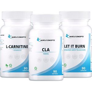Afslank & Droogtrain Pakket - Let It Burn + CLA + L-Carnitine | Muscle Concepts