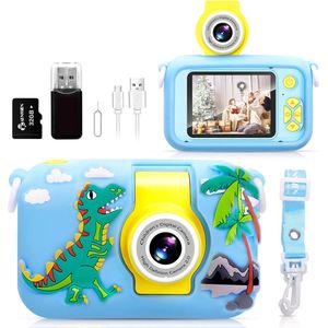 Kindercamera met IPS-scherm - HD 1080p Videokwaliteit - Fotofilters - Oplaadbare Batterij - Stevige Behuizing - Ideaal als Verjaardagscadeau
