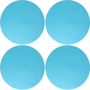 Wicote Placemats Uni - Turquoise - Rond - 38 cm - Katoen/Polyester - 4x