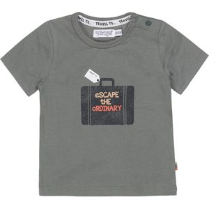 Dirkje jongens T-shirt legergroen koffertje - maat 56