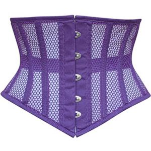 Dames Underbust Corset Zwart Mesh Stalen Baleinen Taille Trainer Body Shaper Cincher Waspie