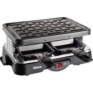 Tristar Gourmetstel RA-2949 - Gourmetset Raclette 4 personen - Geschikt voor gebruik op de camping - Zwart