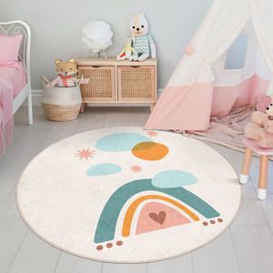 Kinderkamer Vloerkleed Rond Tapijt|Educatieve kindertapijten|Antislip Kindervloerkleed|Kinderen Tapijt Decor|Speelkleed|Kleurrijk kindervloerkleed|Bergavontuur