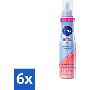 NIVEA - Stylingschuim - Ultra Sterk - 150 ml - Voordeelverpakking - 6 stuks