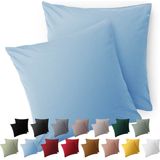 Blumtal Kussensloop Microvezel Kussenhoes 40 x 40 cm - Lichtblauw - Met Rits - Set van 2