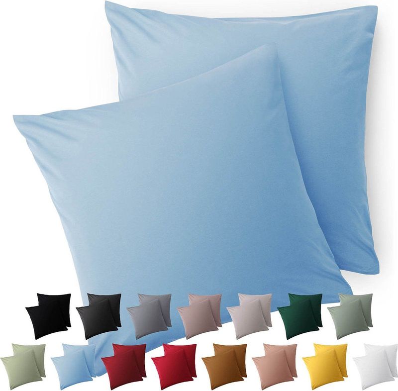 Blumtal Kussensloop Microvezel Kussenhoes 40 x 40 cm - Lichtblauw - Met Rits - Set van 2