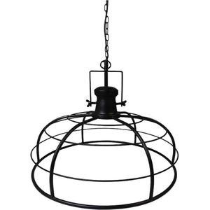 Amaya Hanglamp - ø60x43 cm - Gepoedercoat Zwart - IJzer , hanglampen eetkamer, hanglampen, hanglamp zwart, hanglampen woonkamer, hanglamp slaapkamer, hanglamp kinderkamer, hanglamp rotan, hanglamp hout, hanglamp industrieel