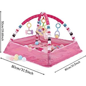 Baby Speelkleed - speelgoed baby 0 jaar - Baby Gym - Leerzaam - Spelen - met hangers - roze