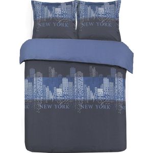 Vision - NY Skyline Blue - Dekbedovertrek 240x220cm met 2 bijhorende slopen - 100% katoen