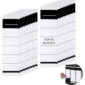 54 x 190 mm ordnerrug om in te steken - 50 stuks - Wit