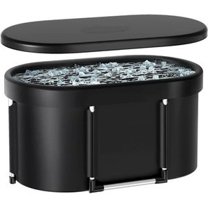 Nivard Ijsbad - Zitbad - Ice Bath - Dompelbad - Opblaasbaar - Wim Hof Methode - Zwart - Set 1