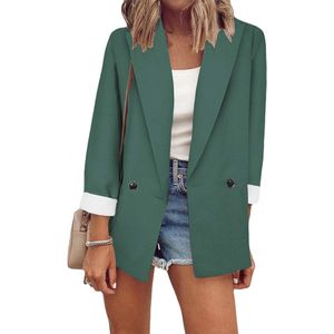 Damesblazer Open Voorkant Cardigan Casual Lichtgewicht Kantoor Jasje