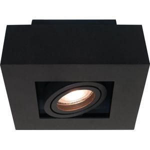 Plafondlamp Bosco 1L Zwart - 1x GU10 LED 4,8W 2700K 355lm - IP20 - Dimbaar > spots verlichting led zwart | opbouwspot led zwart | plafondlamp zwart | spotje led zwart | led lamp zwart