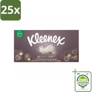 25 x Kleenex Tissues Ultra Soft 64 stuks per verpakking - Grootverpakking - Tissue - Tissues - Ultra Soft - Zachte Tissues - Tissues Voor Gevoelige Huid