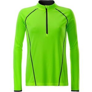 James and Nicholson Dames/dames Sport Top met lange mouwen (Helder groen/zwart)