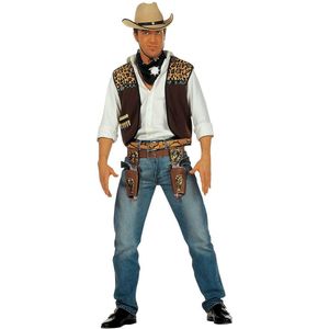 Widmann - Cowboy & Cowgirl Kostuum - Snelle Verkleedset, Cowboy - Man - Bruin - One Size - Carnavalskleding - Verkleedkleding