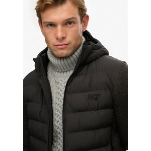 Superdry - Hybride Gebreide Storm Jas met Capuchon - Heren - Gewatteerde jassen