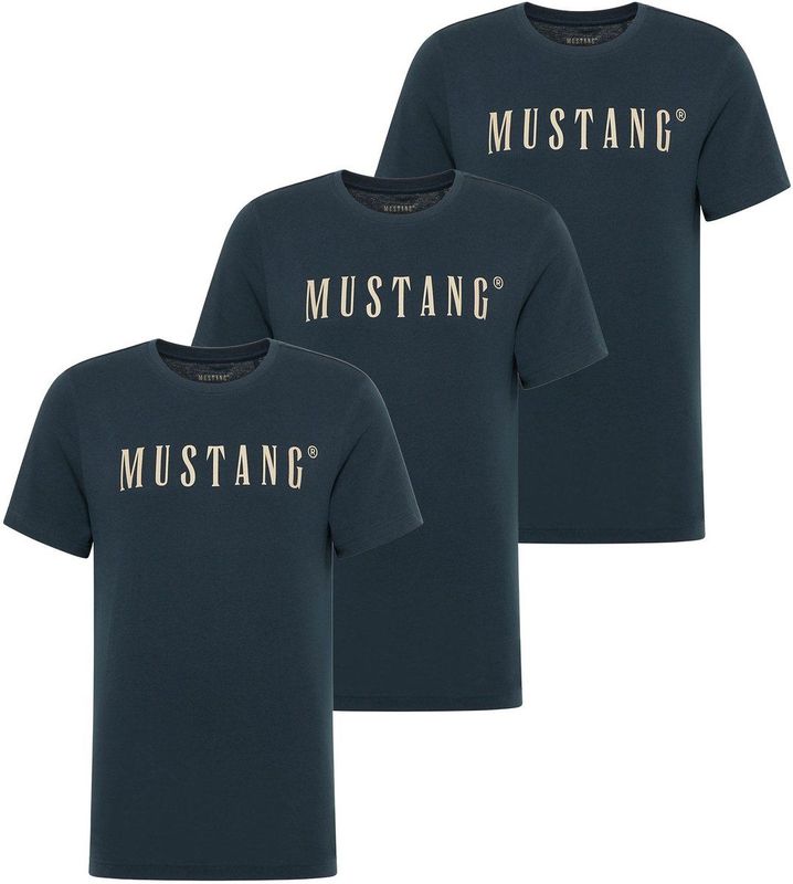 MUSTANG Shirt  beige / donkerblauw
