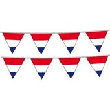 Haza - Vlaggetjes kleur rood-wit-blauw Holland plastic 10m - 2x stuks
