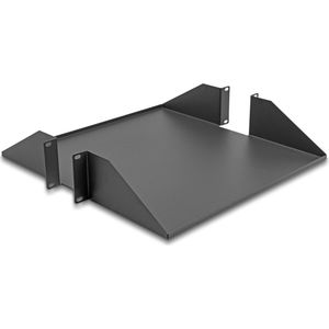 Delock 19″ Shelf double-sided up to 46 kg from 500 mm depth 2U dark grey