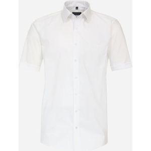 Redmond comfort fit overhemd - korte mouw - popeline - wit - Strijkvriendelijk - Boordmaat: 39/40