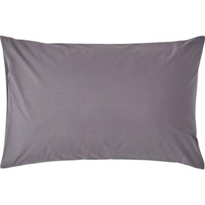 Homescapes - Kussensloop - Donkergrijs - 100% Egyptisch Katoen - Draaddichtheid 200