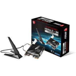 MSI Herald-BE WI-FI 7 MAX (Wi-Fi 7, 802.11BE, Bluetooth 5.4, PCIe, Multi-Link Operation Technology, External Antenna)