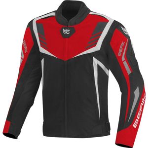 Berik - Toronto - Waterdichte Textiele Motorjas - Zwart Rood Wit