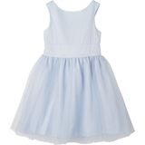 Feestelijke meisjesjurk in satijn en tule hemelsblauw