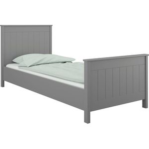 Eenpersoonsbed grijs gelakt MDF 90 x 200 cm - kinderbed tienerbed logeerbed bedframe Kinderbed