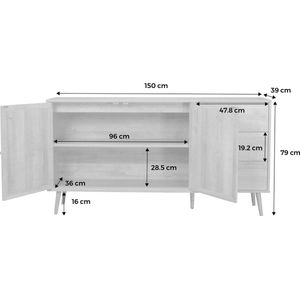 sweeek - Dressoir, bohème, 150x39x79cm