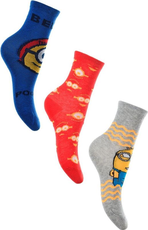 Minions - sokken Minions - Rise of Gru - jongens - 3 paar - maat 27-30