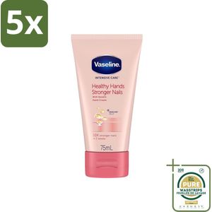5 x Vaseline - Healthy Hands & Stronger Nails - Handcrème - Versterkend - 75 ml - Grootverpakking - Handcrème - Handen Verzorgen - Nagels Versterken - Keratine - Vaseline