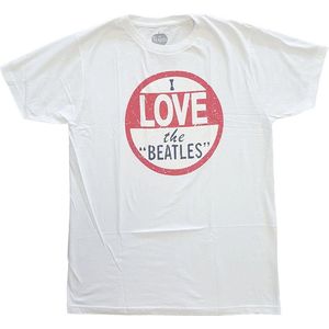The Beatles - I Love The Beatles Heren T-shirt - M - Wit