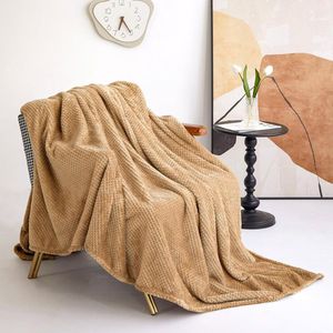 The Olive Tree Fleecedeken, 150 x 200 cm, donkerblauw, zacht en warm, sprei voor tweepersoonsbed en bank, flanel, omkeerbaar, dubbelzijdig, kaki