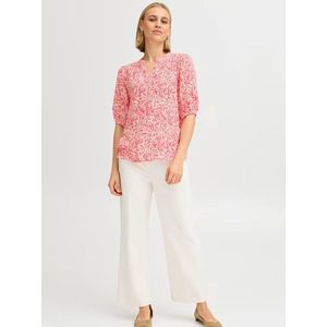 Fransa - Vrolijke Rode Top - Halflange Mouwen - All Over Print