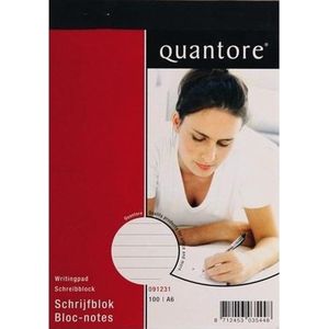 Quantore schrijfblok A6 Lijn 60gr 100 vel