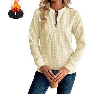 Nivard Quarter Zip Dames - Sweater - Sweaters - Hoodie - Warme Trui - Vest - Lang - Coltrui - Geel - S