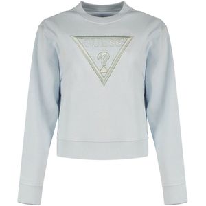 Guess Cn Lace Triangle Sweatshirt Blauw L Vrouw
