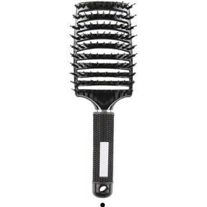 Oasins Anti-Klit Haarborstel - Curved - Zwart - Detangle Brush | kappers borstel| ontwarrend haar| Curved | Ronde| haar borstel