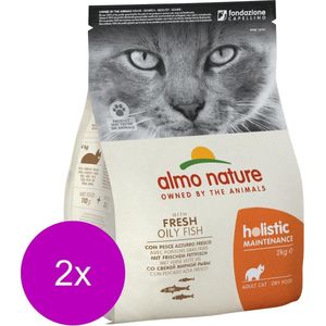 Almo Nature Cat Holistic Adult 2 kg - Kattenvoer - 2 x Vis&Rijst Holistic