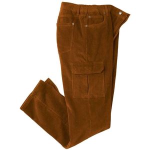 ATLAS FOR MEN - Bruine ribfluwelen cargobroek - Heren - Verkrijgbaar in grote maten - W32
