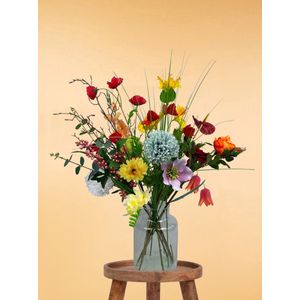 Zijden Boeket – 70-80 cm hoog – 22 stelen - doe-het-zelf boeket – DIY – alle kunstbloemen los geleverd – Lente – multi color – Exclusief vaas – Plukboeket - Veldboeket – Kunstbloemen - nep bloemen - nepbloemen - kunstplanten