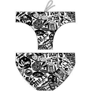 Turbo Stickers Zwemslip Wit,Zwart S Man