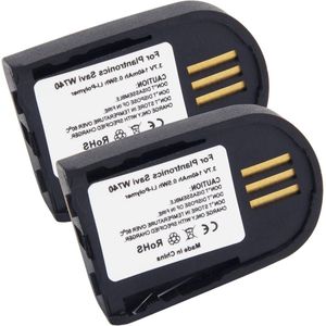 ByShane - Batterijen voor draadloze headset - Geschikt voor Plantronics Savi W440 W740 - 140mAh Li-Polymer - Vervanging voor 204755-01 - Set van 2