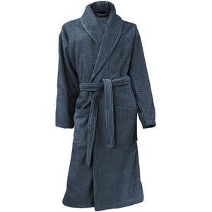LINNICK Wafel Badjas - Badjas Velours Katoen - maat XL - Ocean Blue - Badjas Dames - Badjas Heren